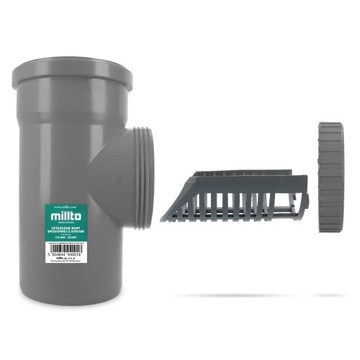 РЕВИЗИЯ ЖЕЛОБА Очиститель водосточной трубы 110 мм Фильтр желоба Серый КРЫШКА