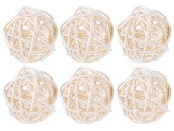 6x ШАРИКИ ИЗ РОТАНГА 5 СМ ДЛЯ УКРАШЕНИЯ НАТУРАЛЬНЫЕ ДЕКОРАТИВНЫЕ ШАРИКИ ИЗ РОТАНГА