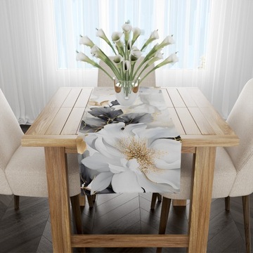 BIEŻNIK OBRUS NA STÓŁ MATOWY GŁADKI 40x120 PASTELOWA MAGNOLIA KWIAT 006