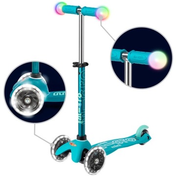 Hulajnoga Mini Micro Deluxe MAGIC LED Aqua