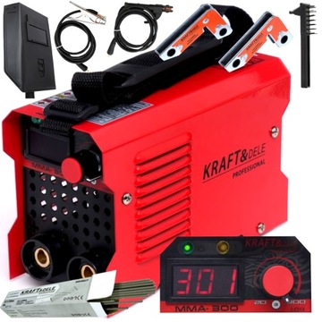Spawarka inwertorowa Kraft&Dele KD1864 20-300 A 5KG ELEKTROD KĄTOWNIKI