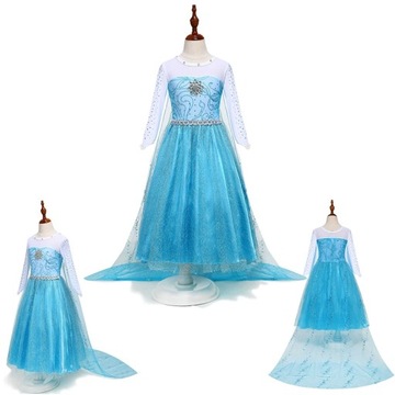 STRÓJ KOSTIUM PRZEBRANIE Disney mrożona wróżka dziewczyna Cosplay Elsa suki