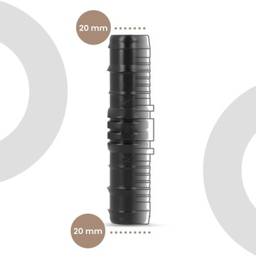 Соединитель PE 20x20 мм, вставная заглушка СОЕДИНИТЕЛЬ ШЛАНГА Система орошения водопроводных труб