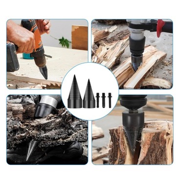 СВЕРЛ-ШНЕК ДЛЯ РАСКОЛИВАНИЯ ДЕРЕВЯН 32+42мм +3 НАБОР АДАПТЕРОВ