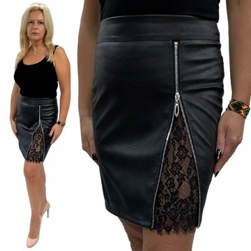 D73 SPÓDNICA Z KORONKA + ZIP R.40