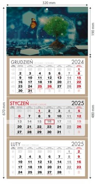 Kalendarz Trójdzielny 2025 EKOLOGIA KRAFT