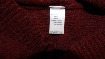 SWETER damski bordo wełna kaszmir S