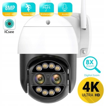 ZEWNĘTRZNA OBROTOWA KAMERA IP WIFI 8MP 8X 4K ZOOM