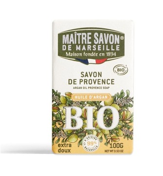 Maitre Savon mydło prowansalskie ARGANOWE BIO 100g słodka organiczna formuł
