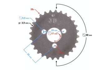 Звездочка распредвала 28/25H для MiniCross DB14