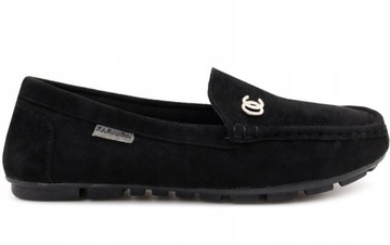 Женские мокасины SOFT замшевые туфли черные r43