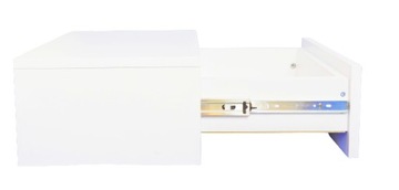 Подвесная прикроватная тумбочка НАСТЕННАЯ ПОЛКА Белый MAT 40 см Столик для маленькой комнаты MILA