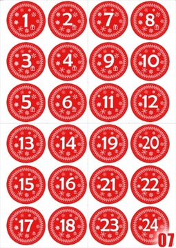 РОЖДЕСТВЕНСКИЕ НАКЛЕЙКИ АДВЕНТ-КАЛЕНДАРЬ А4 выкройки