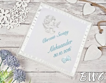 Уникальный крестильный халат, расшитый миром. Сувенир на Крещение в коробочке BW.