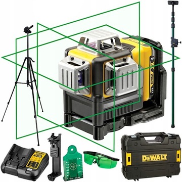 Зеленый лазер с перекрестной линией 3x360° 2Ah DEWALT DCE089D1G + шест GT-320 + штатив