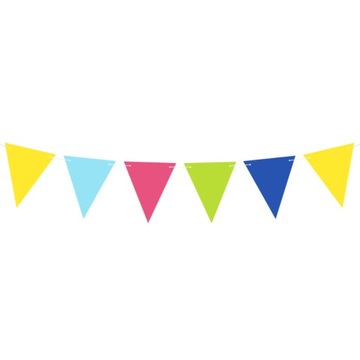 Girlanda foliowa FLAGI kolorowe trójkąty PVC 10m