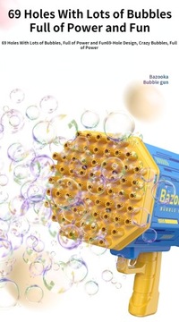 Пистолет для мыльных пузырей Bubble Gun Rocket с 69 отверстиями