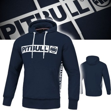 PITBULL BLUZA MĘSKA Z KAPTUREM FRENCH TERRY BRIGHTON GRANATOWA M