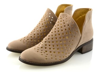 ПОЛЬСКИЕ БЕЖЕВЫЕ АЖУРНЫЕ БОТИНКИ ВЕСЕННЕ-ОСЕНЬЮ 41