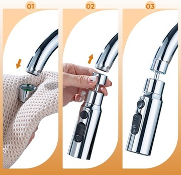 КУХОННЫЙ СМЕШНИК, УДЛИНИТЕЛЬ ДЛЯ КРАНА, 3-РЕЖИМНЫЙ АДАПТЕР ПЕРЛАТОР