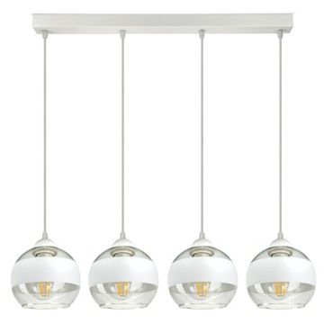 Lampa Wisząca Sufitowa Żyrandol Biała Szklane Kule White Belt BZ4 LED E27