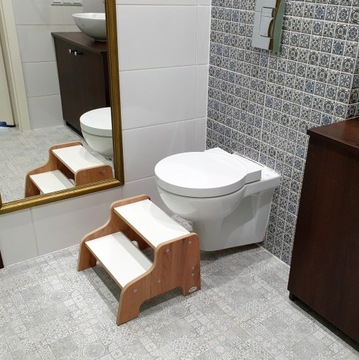 Лестничная площадка и подставка для ног дуб и белый SC-310