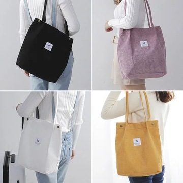 New Corduroy Shoulder Bag for Women Cotton Cloth V