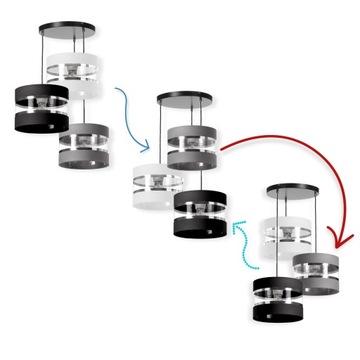 ПОДВЕСНОЙ СВЕТИЛЬНИК С 3P СВЕТОДИОДНЫМИ АБАЖНИКАМИ, EDISON COLORS