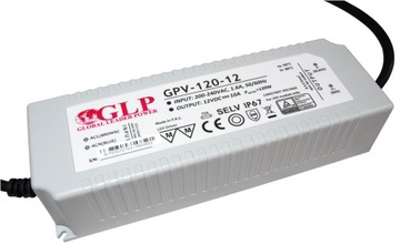 SOLIDNY Zasilacz 12V 120W 10A do taśm LED IP67 hermetyczny transformator