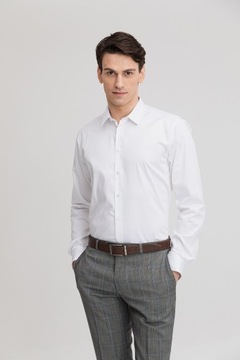 Biała regularna koszula z bawełny rozmiar 188-192/42