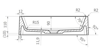 МОДЕРНО РАКОВИНА НА СТОЛЕНЕ, ПРЯМОУГОЛЬНАЯ, МАЛЕНЬКАЯ, 45 СМ