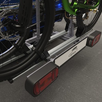 ПОЛКА ДЛЯ ВЕЛОСИПЕДОВ НА ПЛАТФОРМЕ С КРЮЧКОМ ДЛЯ 2 ВЕЛОСИПЕДОВ - AMOS - ПОВОРОТНЫЙ ЗАМОК С 13 ШТИФТАМИ