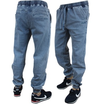 PROSTO jogger PAZY jeans spodnie light blue od ARI roz L