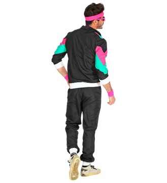 СПОРТИВНЫЙ КОСТЮМ 80-Х ЧЕРНЫЕ СПОРТИВНЫЕ КОСТЮМЫ ДЛЯ ДИСКО размер