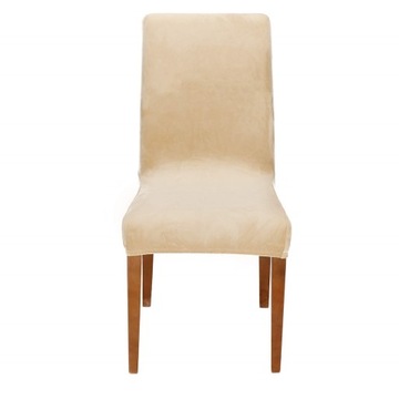 УНИВЕРСАЛЬНЫЙ ПОКРЫТИЕ НА СТУЛ ИЗ СПАНДЕКСА, КРЕМ, ЭЛАСТИЧНЫЙ ВЕЛЮР