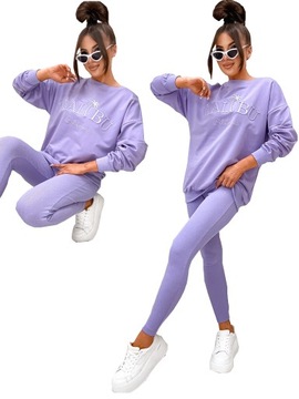 DAMSKI KOMPLET DRES BAWEŁNIANY MALIBU BLUZA I LEGGINSY KOLORY M