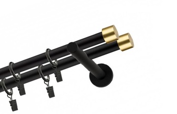 ДВОЙНОЙ МЕТАЛЛИЧЕСКИЙ КАРДИН 19+19ММ МАТОВЫЙ ЧЕРНЫЙ МАТОВЫЙ 280см НАБОР МОДЕЛЕЙ