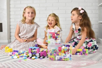 Meli Klocki Basic Constructor Розовый Дорожная коробка 1000