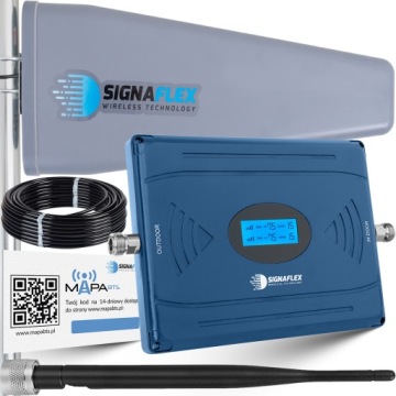 WZMACNIACZ ZASIĘGU SYGNAŁU INTERNETU ZESTAW Z ANTENĄ DCS HSPA+ 4G LTE