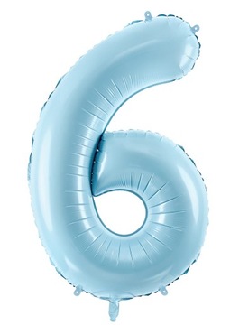 Balon Foliowy Niebieski Cyfra 6 na Urodziny 86cm
