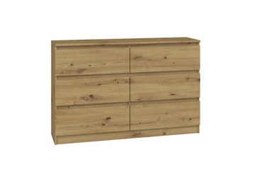 DUŻA NOWOCZESNA KOMODA 120CM DĄB ARTISAN REGAŁ PÓŁKI SCHOWEK SZAFKA SŁUPEK