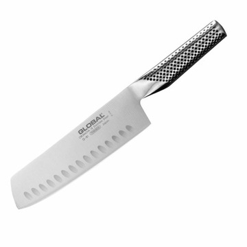Global Japoński Ostry Nóż Kuchenny Do Warzyw Żłobiony 56-58 HRC 18cm G-81