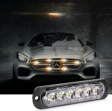 АВТОМОБИЛЬНЫЕ ПРЕДУПРЕЖДАЮЩИЕ СТРОБЫ 4X 6 светодиодов 12/24В