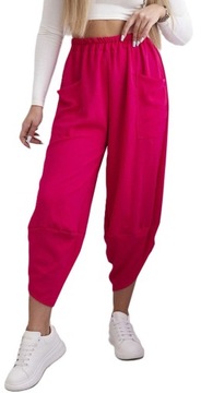 SPODNIE TULIPANY ALLADYNKI Z KIESZENIAMI SZARAWARY SZEROKIE PUMPY BAGGY U