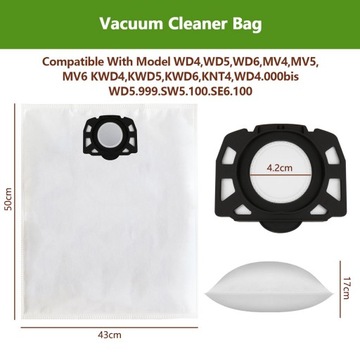 10 мешков для пылесоса + фильтр Karcher WD4 WD5 WD6 MV4 MV5 MV6 Премиум
