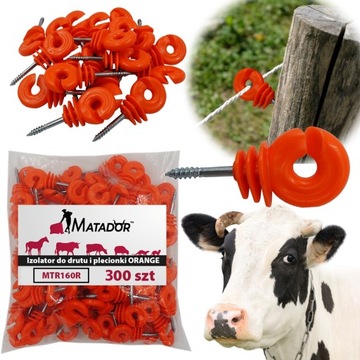 300x IZOLATOR z WKRĘTEM DO DREWNA do LINKI DRUTU PLECIONKI IZOLATOR PASTUCH