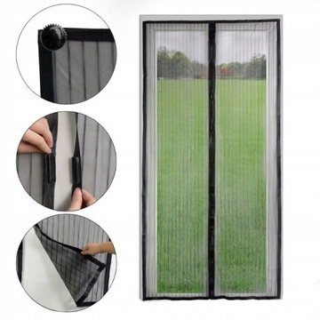 МАГНИТНАЯ МОСКИТНАЯ СЕТКА ДЛЯ ДВЕРЕЙ 100х210 ЧЕРНАЯ НАСЕКОМЫЕ МУХИ КОМАРЫ