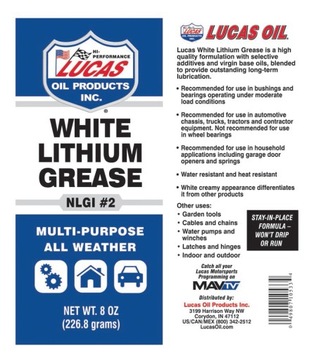 LUCAS OIL белая литиевая смазка в тюбике 226 г.