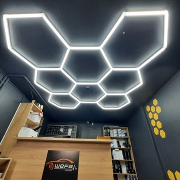 Светильник HEXAGON RGB COLOR 5 HEX 230x160 Honeycomb Мастерская Гараж Гостиная ALU