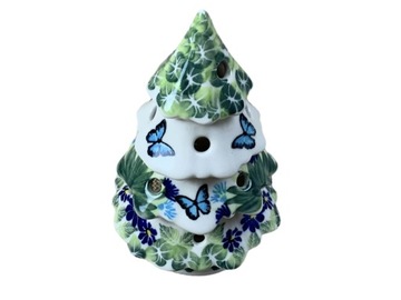 Елочный фонарь керамика Bolesławiec D-1 в горошек на подарок